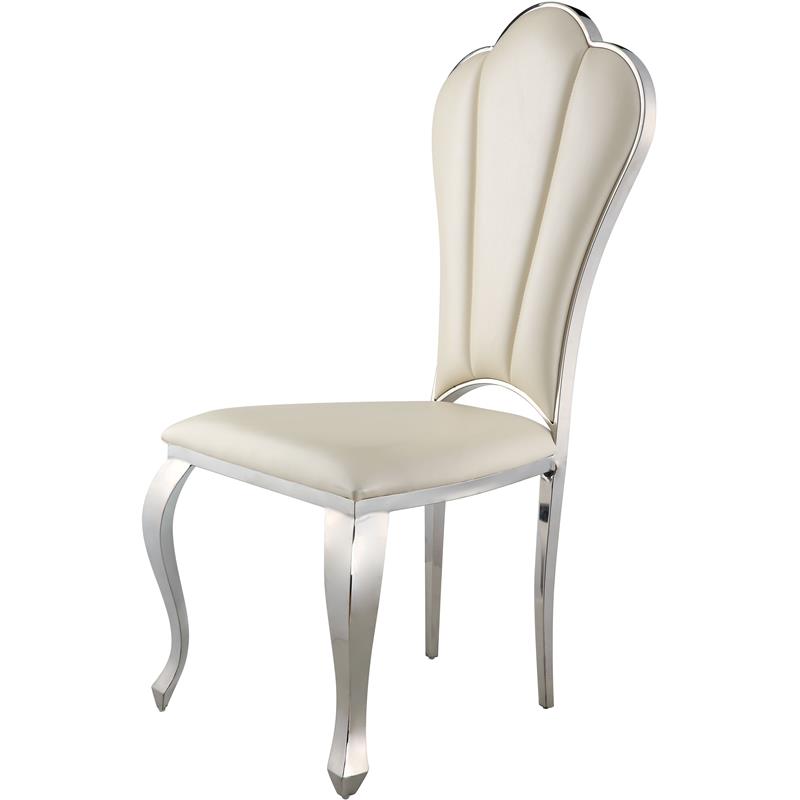 Pemberly Row Contemporary Armless Dining Side Chair (Set-2) in Beige