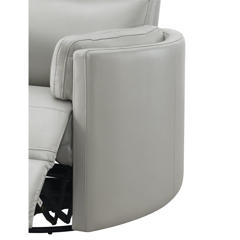 Pemberley Row Faux Leather Gray Recliner Chair Swivel Comfortable 40