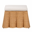Pemberley Row Rattan Honey Ottoman Square Scalloped 27