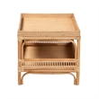Pemberly Row Contemporary Bohemian Natural Rattan Coffee Table