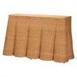 Pemberly Row Contemporary Bohemian Honey Scallop Rattan Console Table