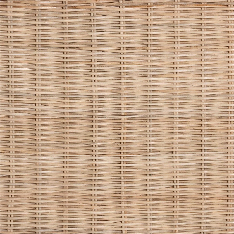 Pemberley Row Rattan Natural Side Table Rectangular Scalloped Fully Assembled 25.6