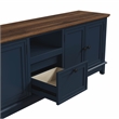 Pemberley Row Engineered Wood Navy Blue TV Stand Rectangular Adjustable Shelves 72