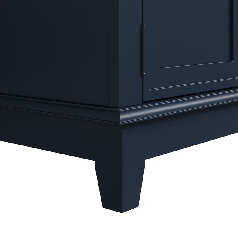 Pemberley Row Engineered Wood Navy Blue TV Stand Rectangular Adjustable Shelves 72