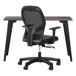 Pemberly Row Office Bundle Starter Pack - Black / Mesh / Trail Walnut