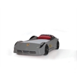Pemberly Row Modern Wood TT Twin Race Car Bed with Remote Control in Gray