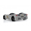 Pemberly Row Modern Wood TT Twin Race Car Bed with Remote Control in Gray