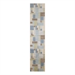 Pemberly Row Machine Washable 10' Runner Blue Green Multicolor Area Rug