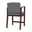 Pemberly Row Reception Hip Chair in Walnut/Open House Asteroid Gray
