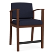Pemberly Row Modern Reception Hip Chair in Walnut/Open House Navy