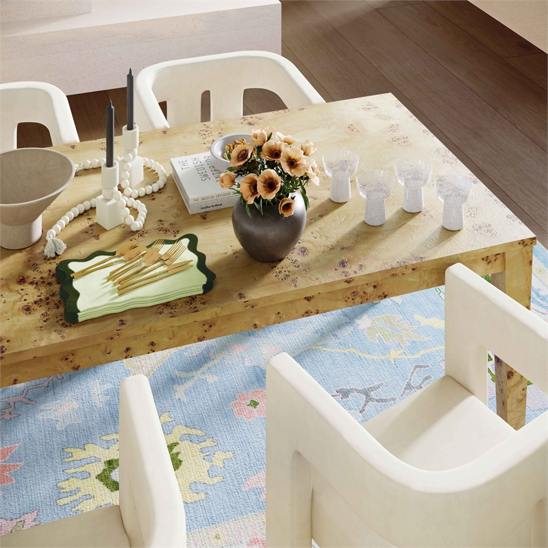 Pemberley Row Wood Burl Natural Rectangular Dining Table 90