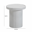 Pemberly Row Contemporary Concrete Side Table in White Finish