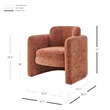 Pemberly Row Modern Fabric Accent Arm Chair in Grenada Terracotta