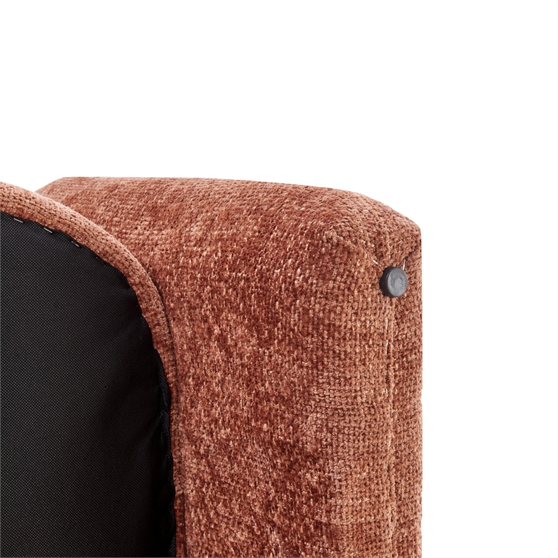 Pemberly Row Modern Fabric Accent Arm Chair in Grenada Terracotta