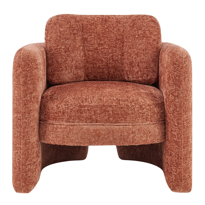 Pemberly Row Modern Fabric Accent Arm Chair in Grenada Terracotta