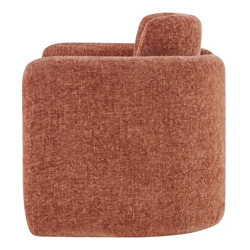 Pemberly Row Modern Fabric Accent Arm Chair in Grenada Terracotta