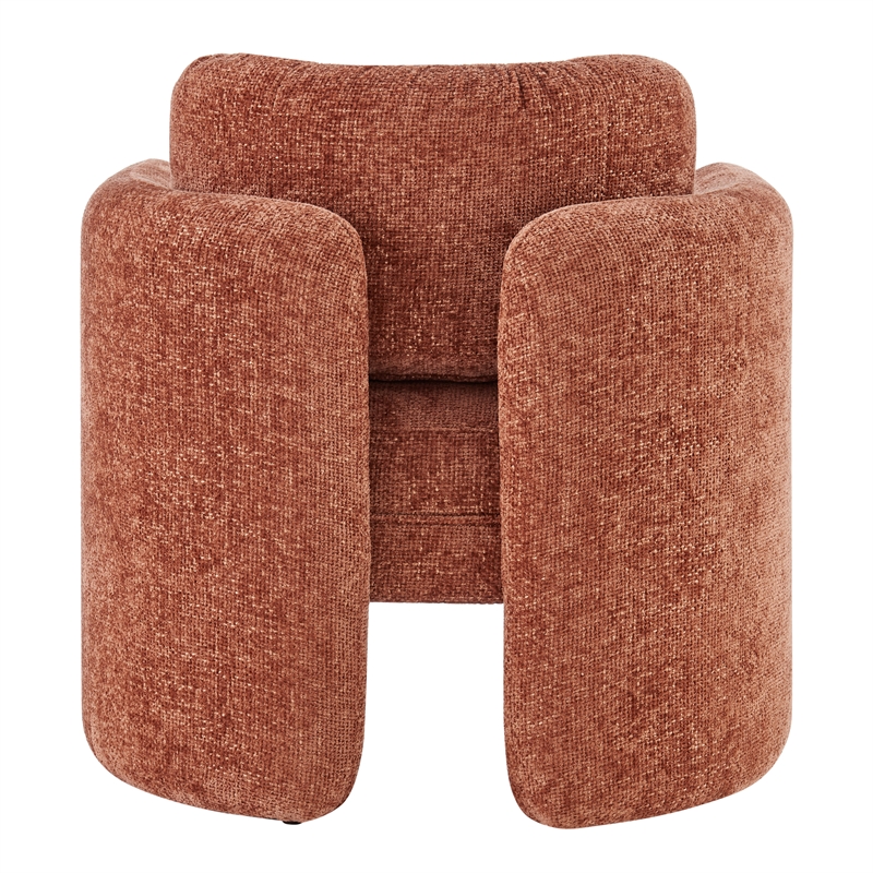 Pemberly Row Modern Fabric Accent Arm Chair in Grenada Terracotta