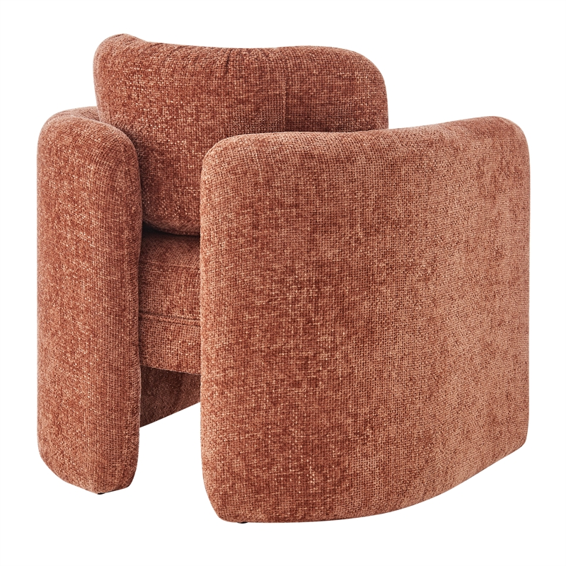 Pemberly Row Modern Fabric Accent Arm Chair in Grenada Terracotta