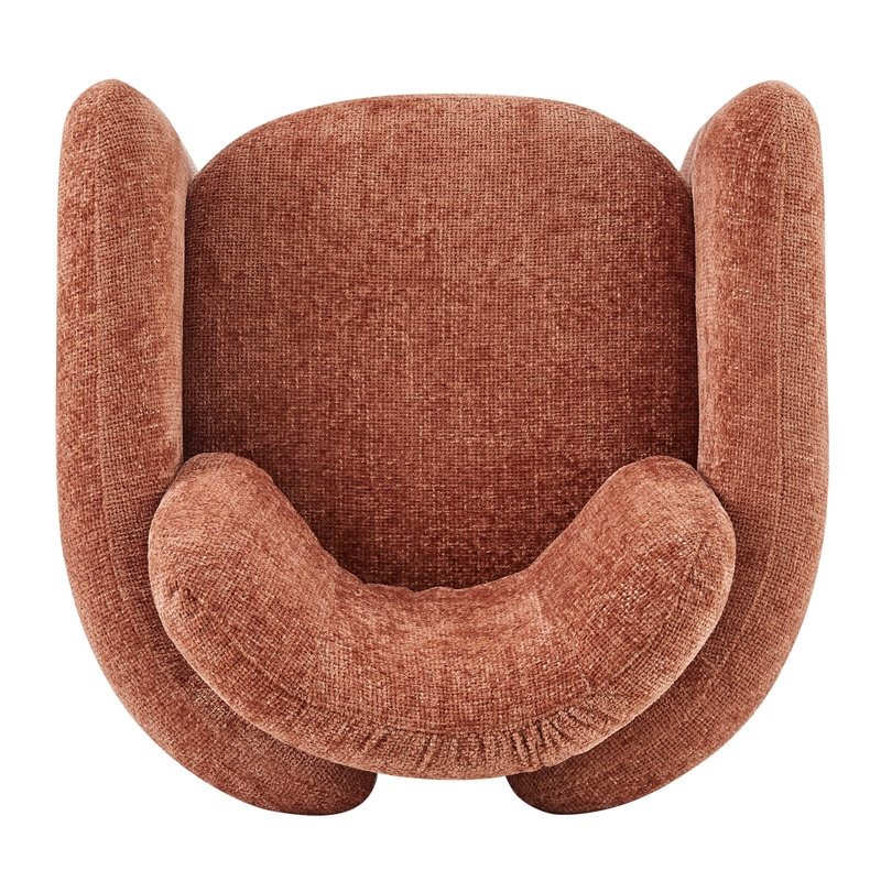 Pemberly Row Modern Fabric Accent Arm Chair in Grenada Terracotta