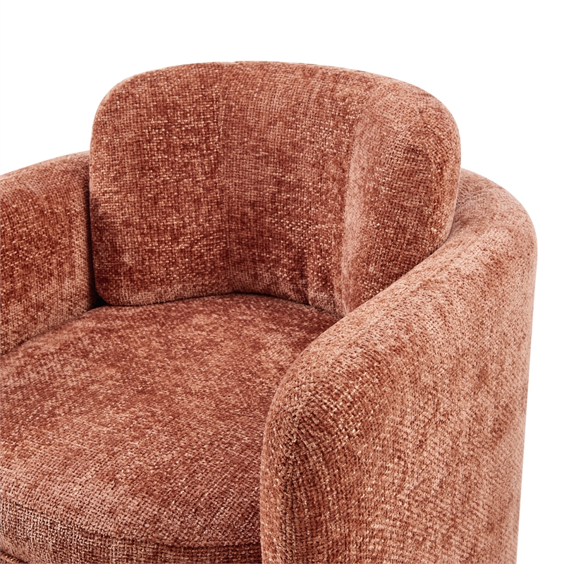 Pemberly Row Modern Fabric Accent Arm Chair in Grenada Terracotta