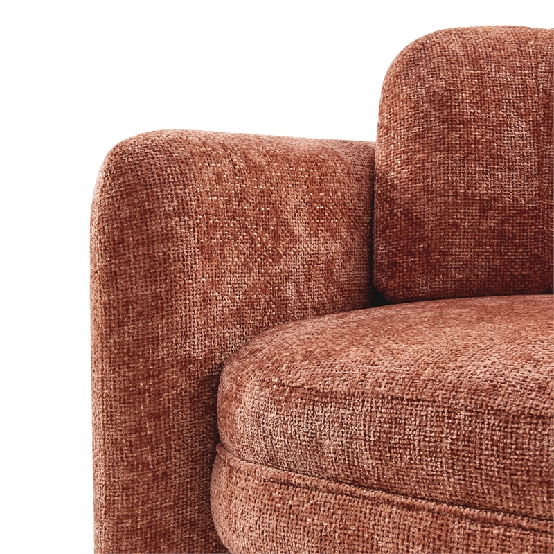 Pemberly Row Modern Fabric Accent Arm Chair in Grenada Terracotta