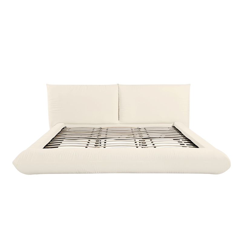 Pemberly Row Contemporary Cream 100 Percent Recycled Linen King Bed