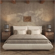 Pemberly Row Contemporary Cream 100 Percent Recycled Linen King Bed