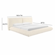 Pemberly Row Contemporary Cream 100 Percent Recycled Linen King Bed