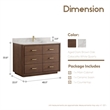 Pemberley Row Solid Oak Dark Brown Single Bath Vanity Rectangular Fully Assembled 48