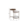 Pemberly Row Modern Gold Finish Accent Table with Marble Shelf