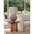 Pemberly Row Contemporary Natural Mango Wood Round End Table