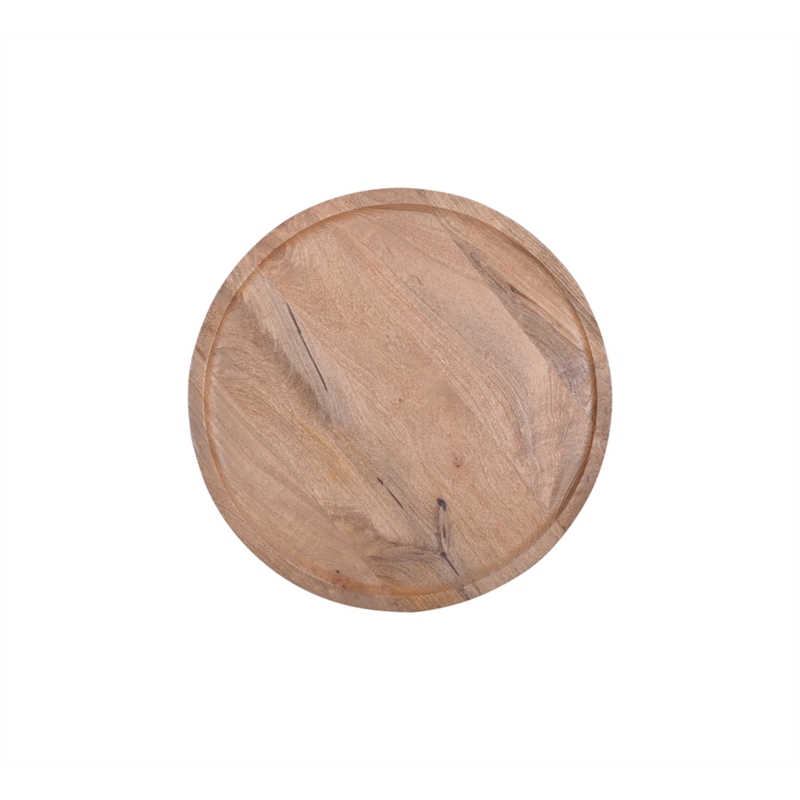 Pemberly Row Contemporary Natural Mango Wood Round End Table