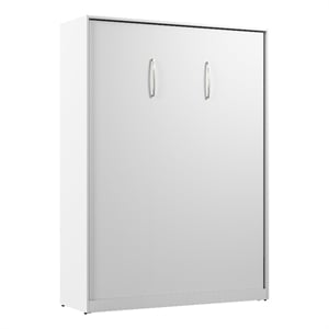 Pemberly Row Contemporary Engineered Wood Full Murphy Bed in White