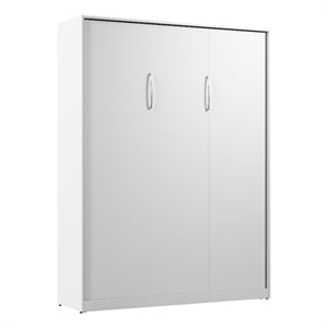 Pemberley Row Engineered Wood White Queen Murphy Bed Rectangular Space Saving 85.63&quotH Unassembled