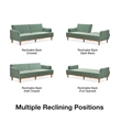 Pemberly Row Vintage Convertible Sofa Bed Futon in Teal Velvet