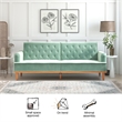 Pemberly Row Vintage Convertible Sofa Bed Futon in Teal Velvet