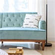Pemberly Row Vintage Convertible Sofa Bed Futon in Teal Velvet