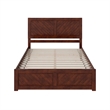 Pemberly Row Queen Wood Platform Bed with Matching Footboard in Walnut
