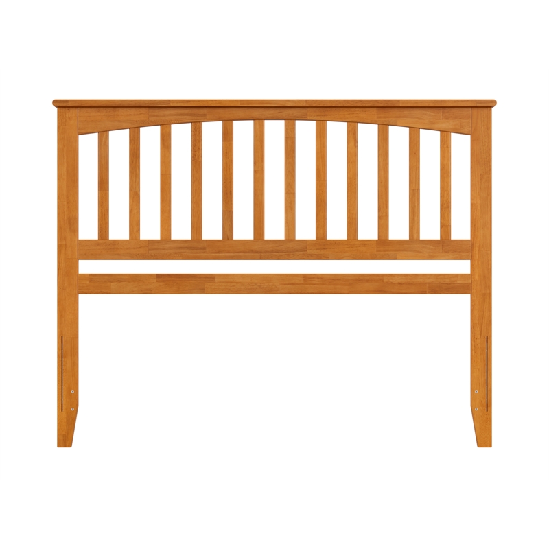 Pemberly Row Contemporary Queen Wood Headboard in Light Toffee