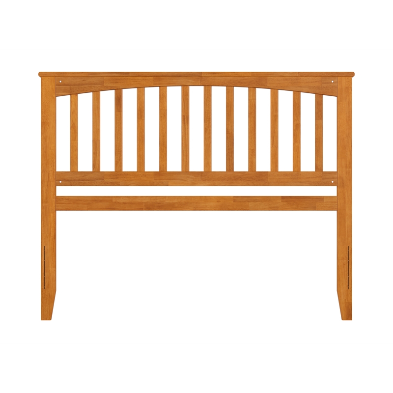 Pemberly Row Contemporary Queen Wood Headboard in Light Toffee
