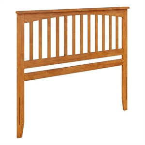 Pemberly Row Contemporary Queen Wood Headboard in Light Toffee
