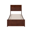 Pemberly Row Valencia Twin XL Low Profile Wood Platform Bed in Walnut