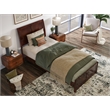 Pemberly Row Valencia Twin XL Low Profile Wood Platform Bed in Walnut