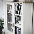 Pemberly Row Rustic Farmhouse Bookcase Cabinet - White w/Brown Oak