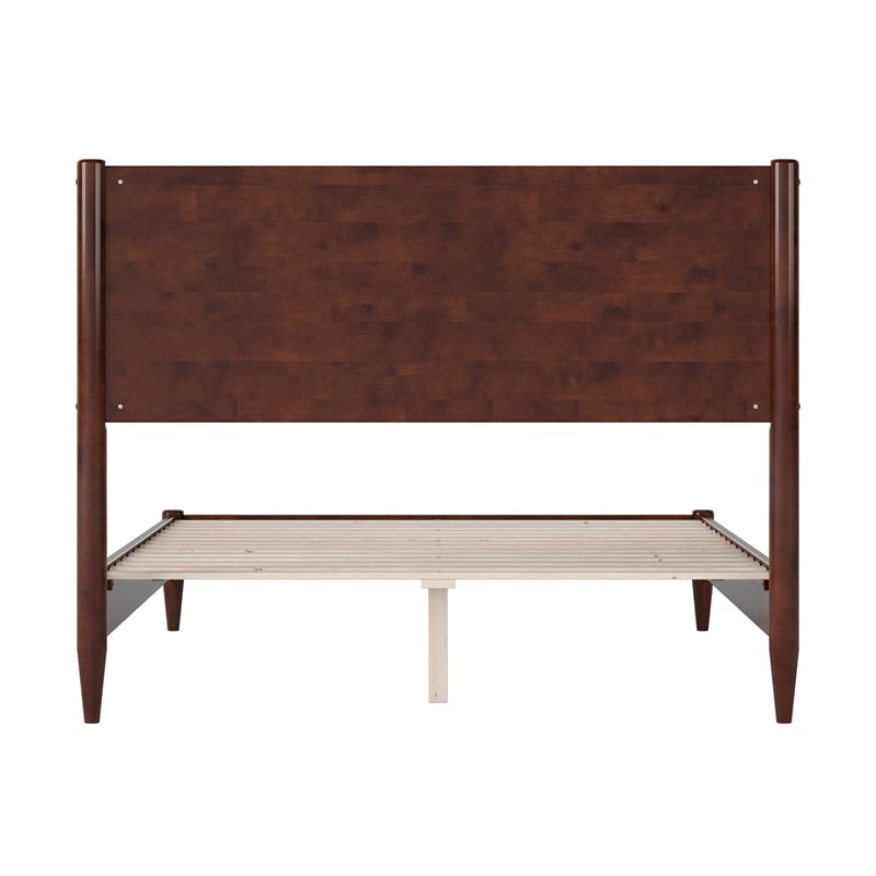 Pemberly Row Modern Full Wood Low Profile Platform Bed in Walnut