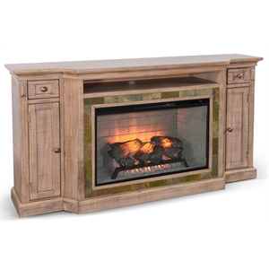 Pemberly Row Contemporary 72&quot Media Console with Electric Fireplace