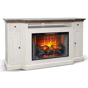 Pemberly Row Contemporary 72&quot Media Console with Electric Fireplace