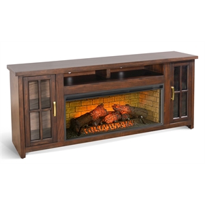 Pemberly Row Contemporary 76&quot Media Console with Electric Fireplace