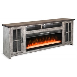 Pemberly Row Contemporary 76&quot Media Console with Electric Fireplace