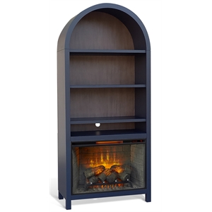 Pemberly Row Contemporary 37&quot Arch Bookcase with Electric Fireplace